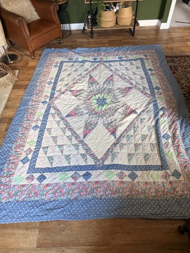Blau rosa patchwork quilt - blau,
